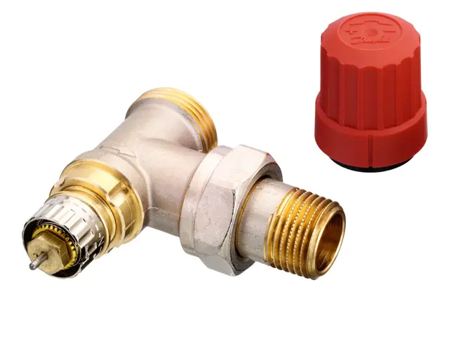 Danfoss Radiator valve RA-N 15 3/4 A angle matte nickel plated 013G4201