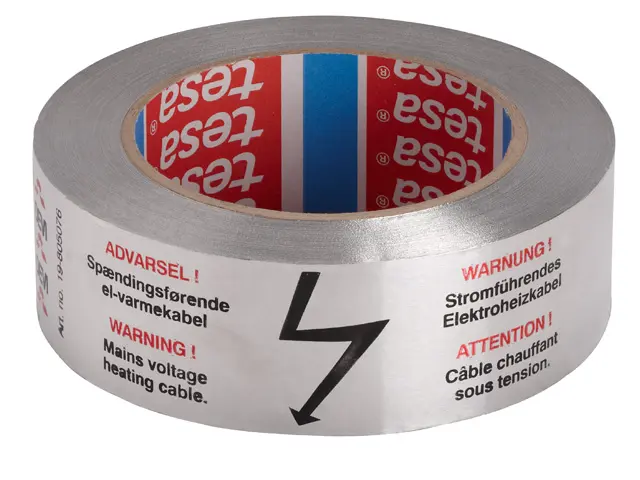 Danfoss Tape aluminium 38mm x 50m max.160C with 2-colour warning label, self-adhesive 088L0409