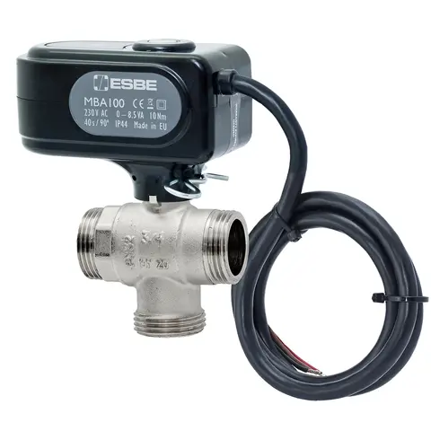 ESBE Motorkugelhahn MBA132 DN20 Kvs9,6 als 3 Wege Zonenventil, 230V, AG1" 43102500