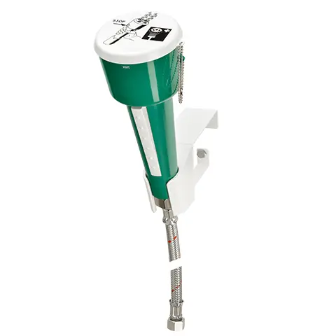KWC Franke Douche oculo/faciale avec douchette en plastique vert et tuyau avec couvercle en inox 2000101101