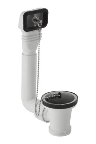 Geberit Spueltisch Ablaufventil mit Ueberlauf mit Kette und Stopfen 152730111