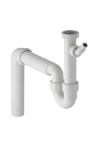 Geberit Spueltisch-Ablauf G1 1/2x50 mm weiss in PP Uni.-Abgangsbogen fuer ein Becken 152550111
