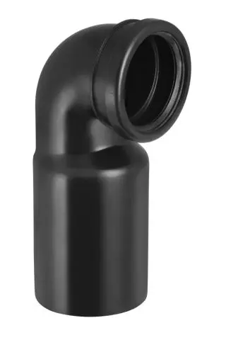 Geberit PE Wand-WC-Bogen 90  Grad DN90/90 fuer senkrechte Montage 366925161