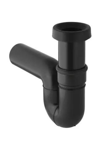 Geberit Ablauf fuer Hock-WC Abg. waagrecht schwarz in PE 167733161