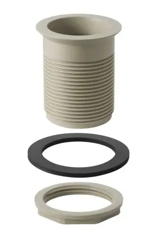 Geberit Ablaufventil mit Rg 60 x 1/8 grau fuer Chromstahlbecken PP 352328081