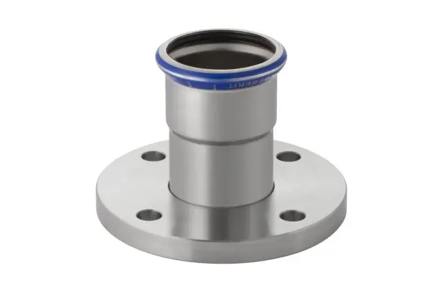 Geberit Mapress Flansch mit Pressmuffe d 15 (Cr-Ni-Mo-Stahl) 33702