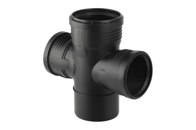 Geberit Silent-PP Doppelabzweig 87,5  Grad mit Muffen DN 125/110/110 390665141