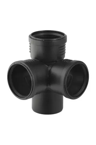Geberit Silent-PP Eckabzweig 87,5  Grad mit Muffen DN 125/110/110 390662141