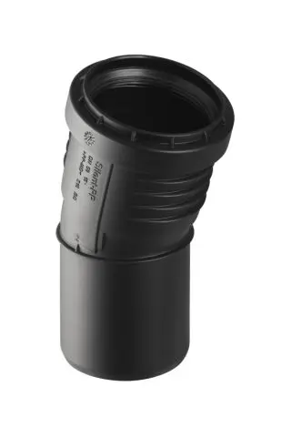 Geberit Silent-PP Bogen 15  Grad DN90 mit Muffe 390420141
