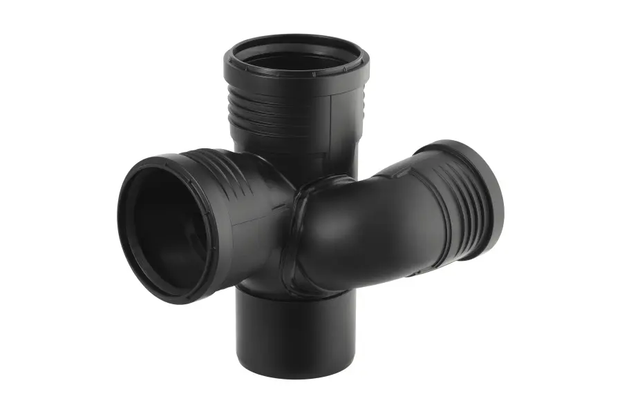 Geberit Silent-PP SchachtabzweigMAX 87,5  Grad links, mit Muffen DN 110 / 75 / 110 390564141