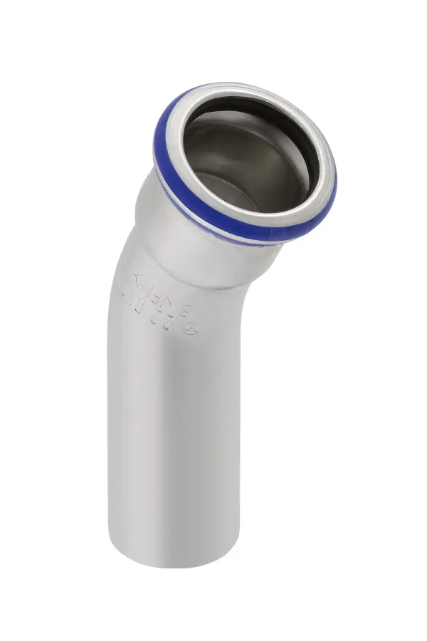 Geberit Mapress Edelstahl Bogen 30  Grad d 54 mit Einschubende (Cr-Ni-Mo-Stahl) 36137