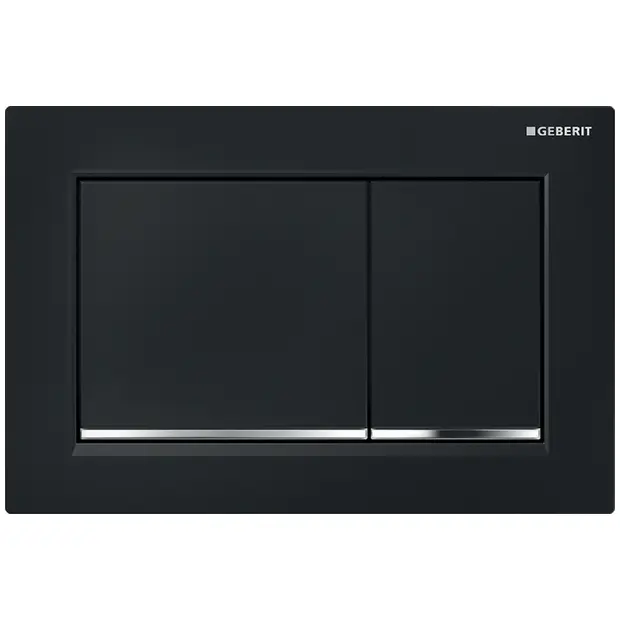 Geberit BetPl. Omega30, für 2-Mengen-Sp. schwarz/glanzchrom/schwarz 115080KM1
