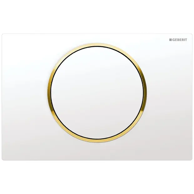 Geberit Betaetigungsplatte  Sigma10 fuer Spuel-Stopp-Spuelung KS weiss / gold-hochglanz / weiss 115758KK5