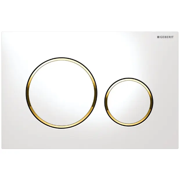 Geberit BetPl. Sigma20, für 2-Mengen-Sp. weiß / vergoldet / weiß 115882KK1