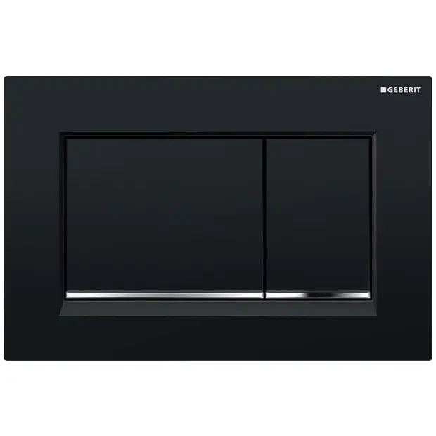 Geberit BetPl. Sigma30, für 2-Mengen-Sp. schwarz / glanzchrom / schwarz 115883KM1