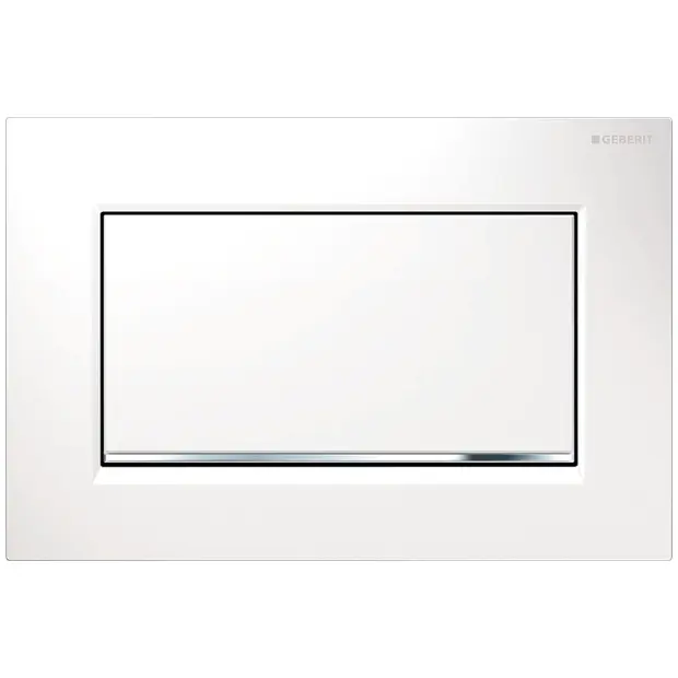 Geberit BetPl. Sigma30, für Spül-Stopp-Sp. weiß / glanzchrom / weiß 115893KJ1