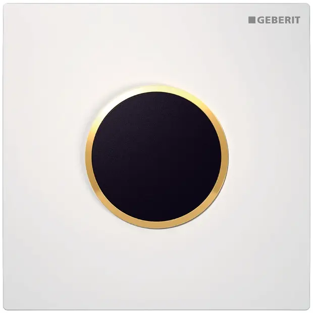 Geberit HyTronic UR-Strg. Sigma10 weiss/gold Zink-Druckguss beruehrungslos IR/Netz 116025KK1