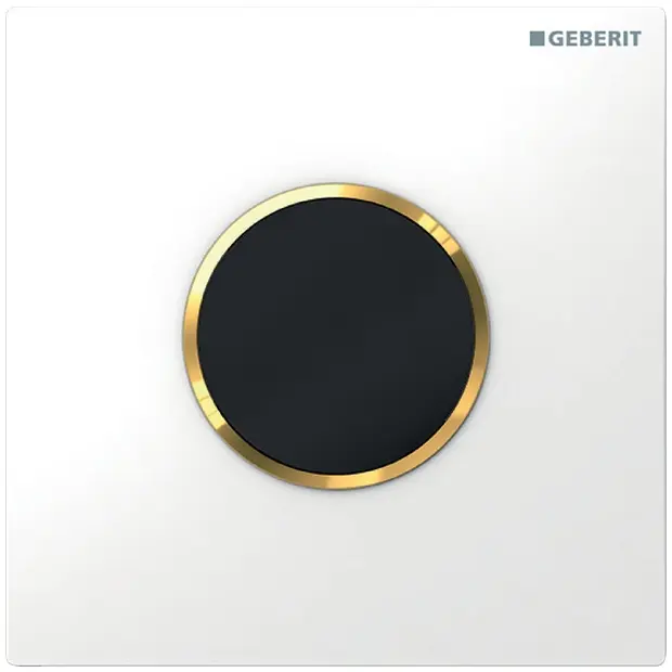 Geberit HyTronic  UR control Sigma10 white/gold zinc  press cast infrared Battery 116035KK1