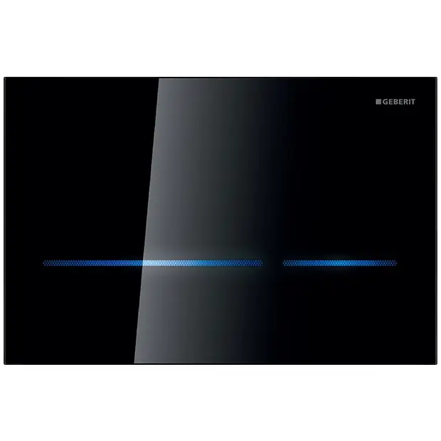 Geberit Sigma80 beruehrungslos Glas schwarz fuer 2-Mengen-Spuelung (IR/Netz) 116090SG1