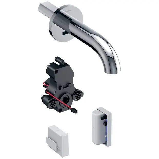 Geberit Waschtischarmatur Piave, Wandmontage mit UP-Funktion Genr. L 22cm o. Mischer 116285211