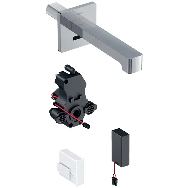 Geberit Waschtischarmatur Brenta Wandmontage mit UP-Funktion Batt. L 22cm o. Mischer 116293211