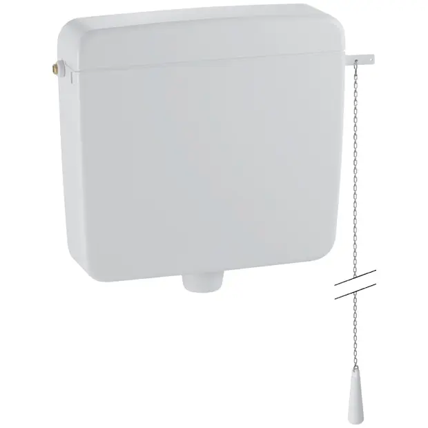 Geberit Aufputzspülkasten AP127 Spül-Stopp-Sp tiefh. WA li/re, mit Kettenzug 127052111