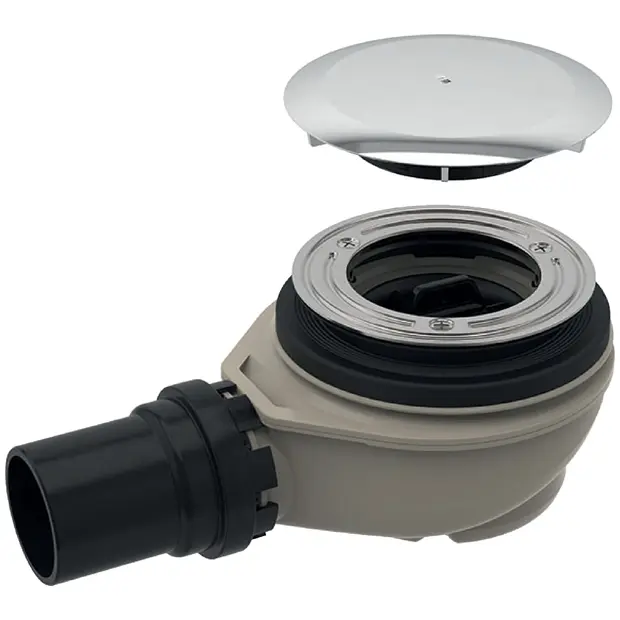 Geberit Duschwannenablauf d90 m. Ablaufdeckel Sperrwasserhöhe 50 mm d50 PP 150554211