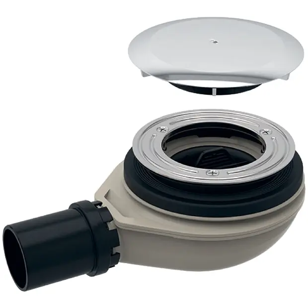 Geberit Duschwannenablauf d90 m. Ablaufdeckel Sperrwasserhöhe 30 mm d40 PP 150582211