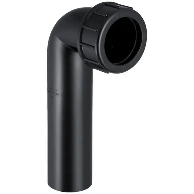 Geberit Anschlussbogen 90g mit Quetschverschraubung d56 schwarz 152227161
