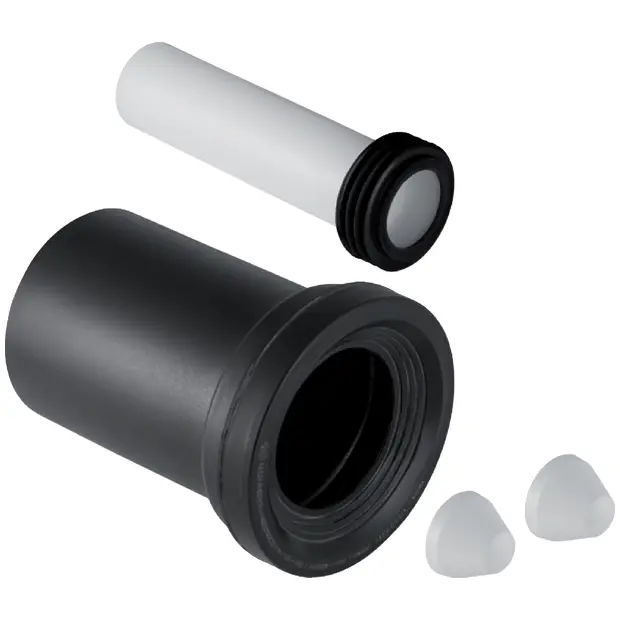 Geberit Anschlussset für Wand-WC, L 18,5cm mit Deckkappen d90 d1=45 152426111
