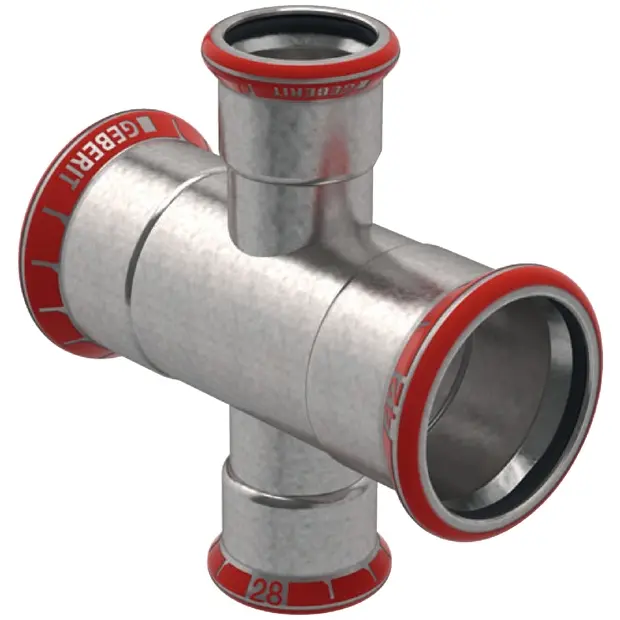 Geberit Mapress C-Stahl Kreuzstück reduziert d76,1-35-76,1 21128