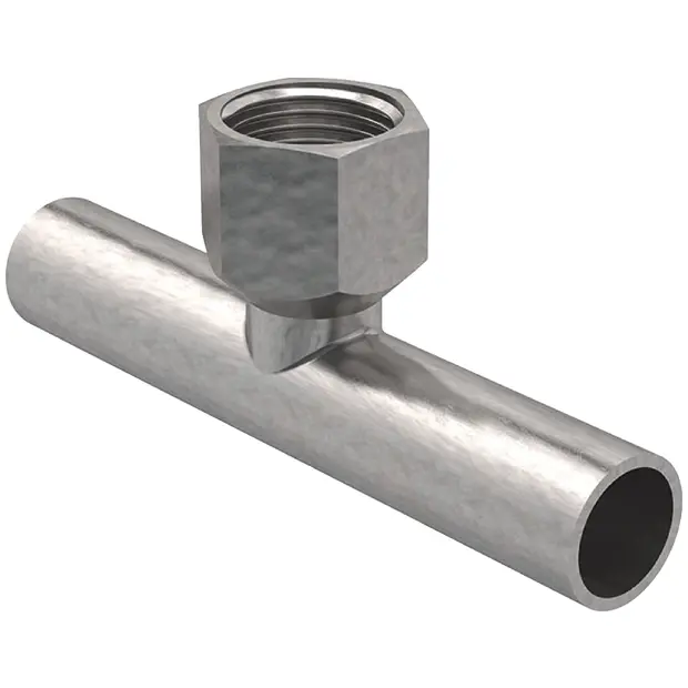Geberit Mapress C-Stahl T-Stück mit IG und Einschubenden d35-Rp1/2-35 verzinkt 21344