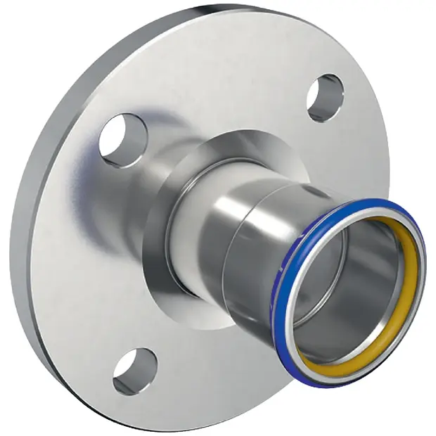 Geberit Mapress Edelstahl Flansch PN 10/16 mit Pressmuffe (Gas) d28 34205