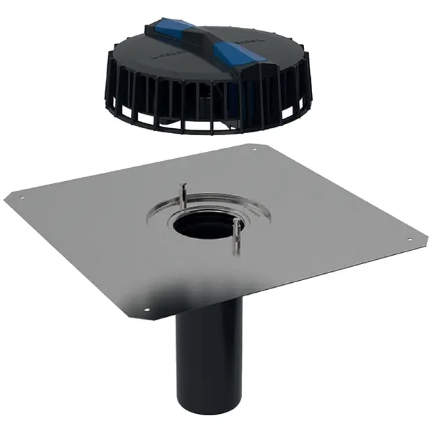 Geberit Pluvia Dachwassereinlauf mit Anschlussblech 25l/s 359099001