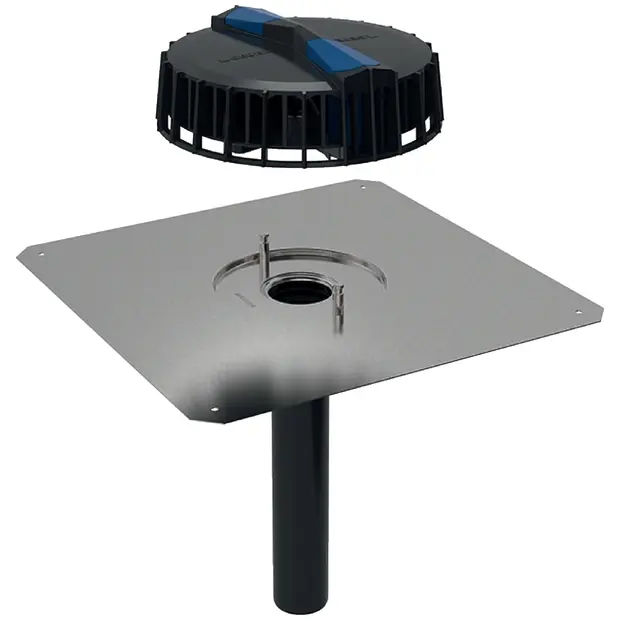 Geberit Pluvia Dachwassereinlauf mit Anschlussblech d56 12l/s 359108001