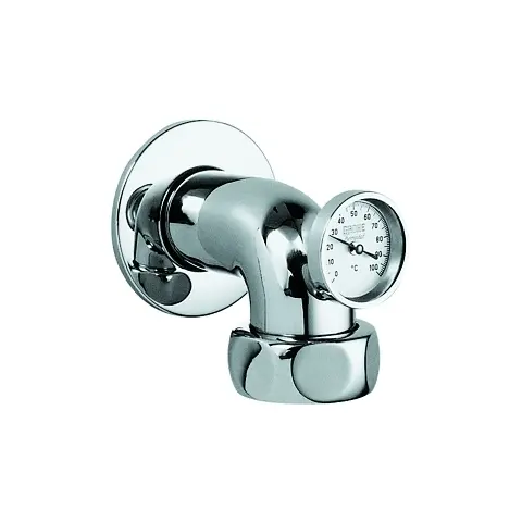 Grohe Abgangsbogen 12448 Ausladung 90mm mit Thermometer 2\"x1 1/2\"" chrom 12448000