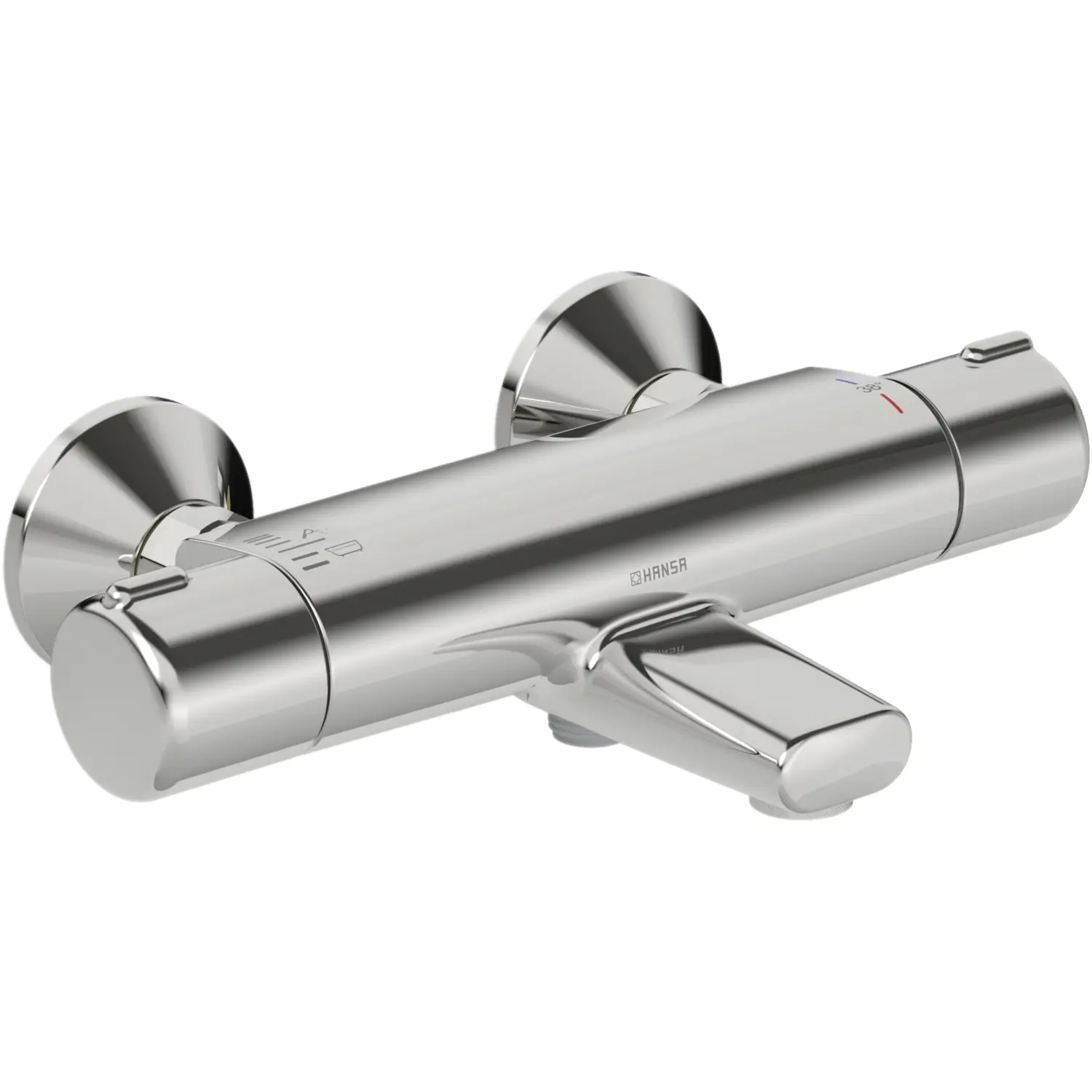 Hansa Wannen-Thermostat-Batterie Wandaufbau Hansamicra 5816 verchromt 58162171