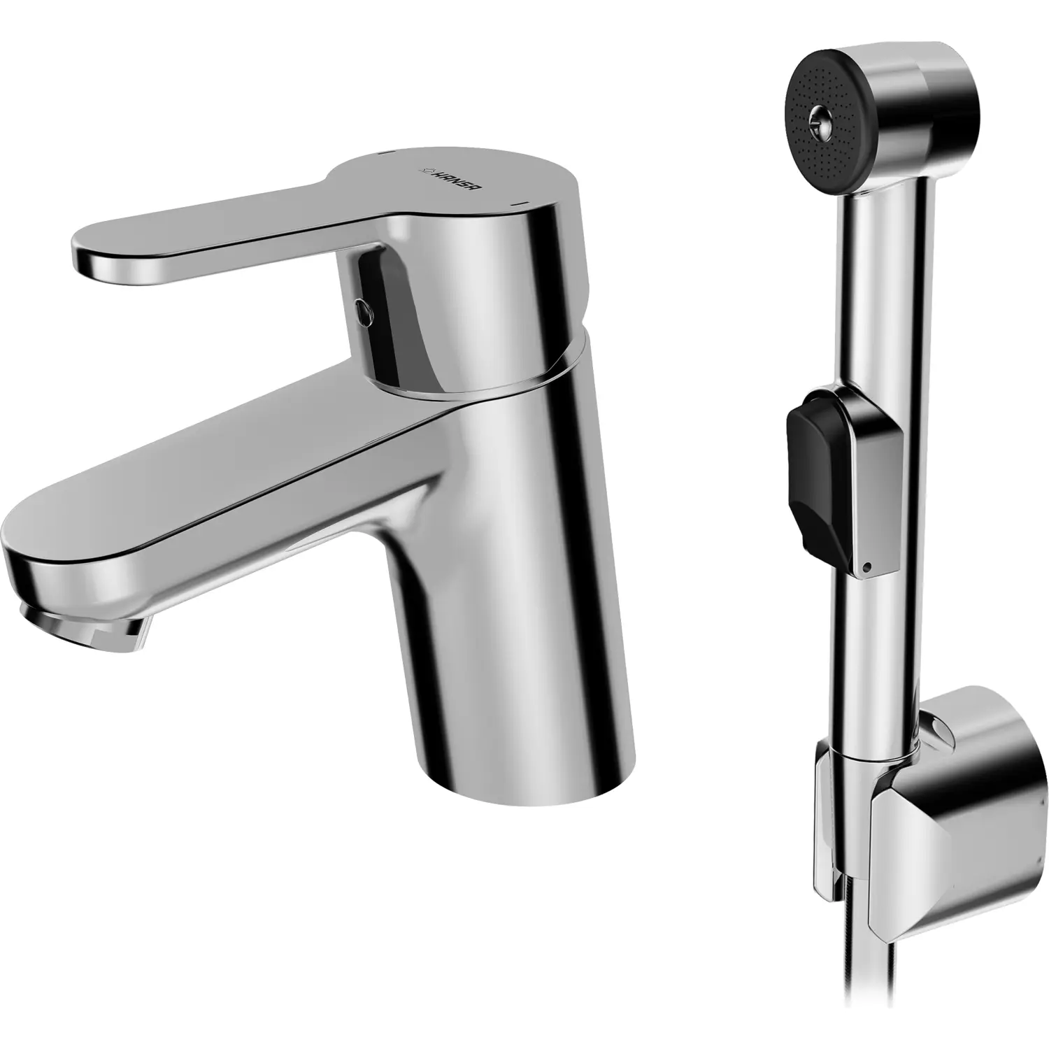 Hansa  Single-Lever basin mixer Hansa primo Bidetta 4946 withHand Shower, chrome-plated 49462203