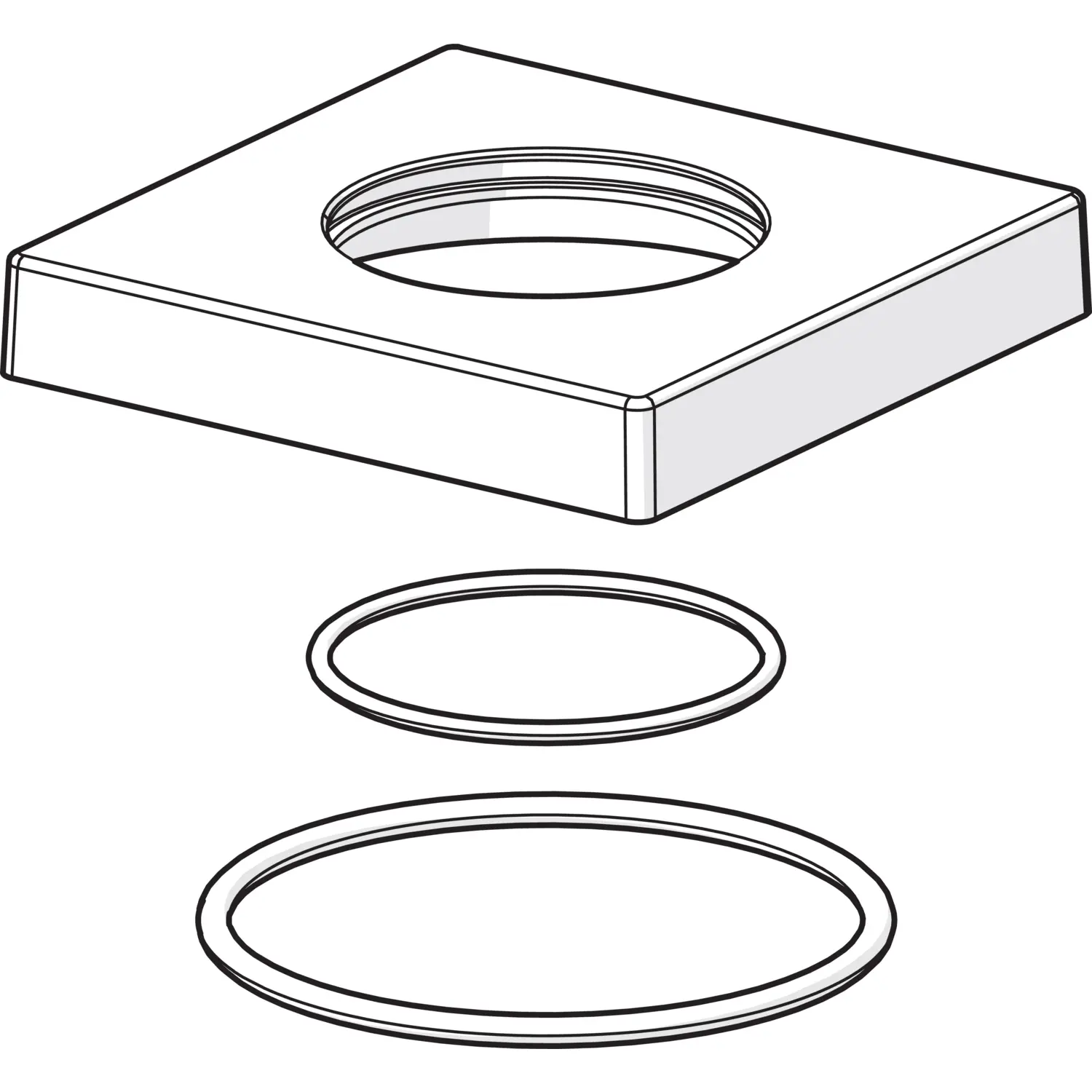 Hansa  Rosette 75 x 75 mm complete Spout  59914211