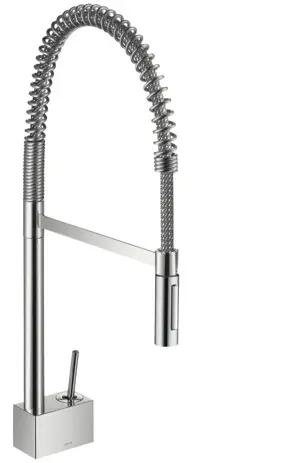 Hansgrohe Spueltischmischer Axor Starck Semi-Pr chrom verstellbare Brause Edelstahlfeder 10820000