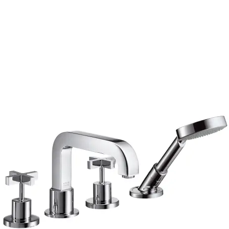 Hansgrohe 4-L.Wannenarmatur Axor Citterio F-Set fuer Wannenrand chrom m.Kreuzgriff 39445000