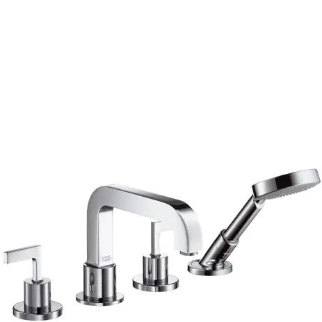 Hansgrohe 4-Loch Wannenarmatur Axor Citterio F-Set fuer Fliesenrand chrom mit Hebelgriff 39454000