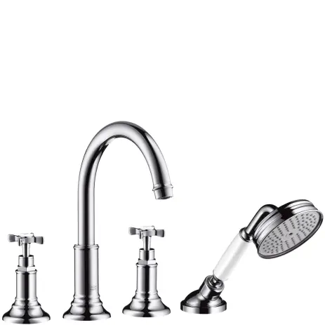 Hansgrohe 4-Loch Wannenarmatur Axor Montreux F-Set fuer Fliesenrand chrom m.Kreuzgriffen 16544000