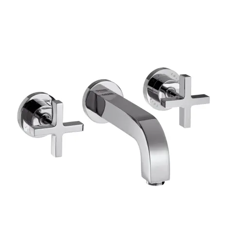 Hansgrohe 3-Loch Waschtischarm.Axor Citterio Wand Fertigset kurz chrom m.Kreuzgriffen 39313000