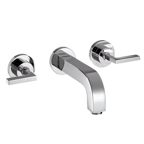 Hansgrohe 3-Loch Waschtischarm.Axor Citterio Wand Fertigset kurzchrom m.Hebelgriffen 39315000