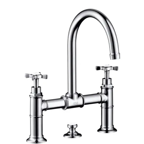Hansgrohe 3-Loch Waschtischarmatur Bruecke Axor Montreux Standmodell chrom 16510000