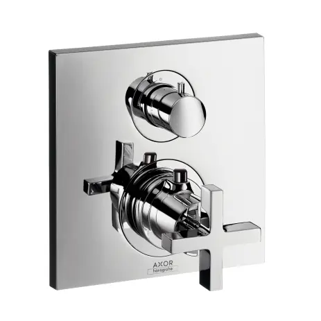 Hansgrohe Thermostat Unterputz Axor Citterio F-Set chrom m.Absperrventil Kreuzgriff 39705000