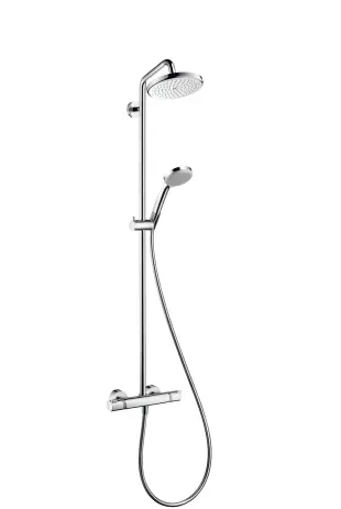 Hansgrohe Croma 220 Air 1jet Showerpipe chrome with thermostat 27185000
