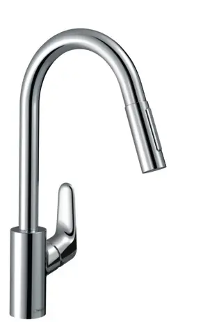 Hansgrohe Spültischmischer Focus edelstahl-opt. mit Ausziehbrause 31815800