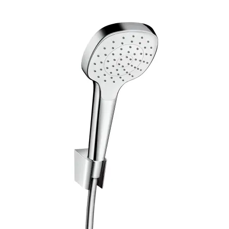 Hansgrohe Brausenset Croma Select E 1jet/Porter weiss/chrom Brauseschlauch 1250mm 26424400